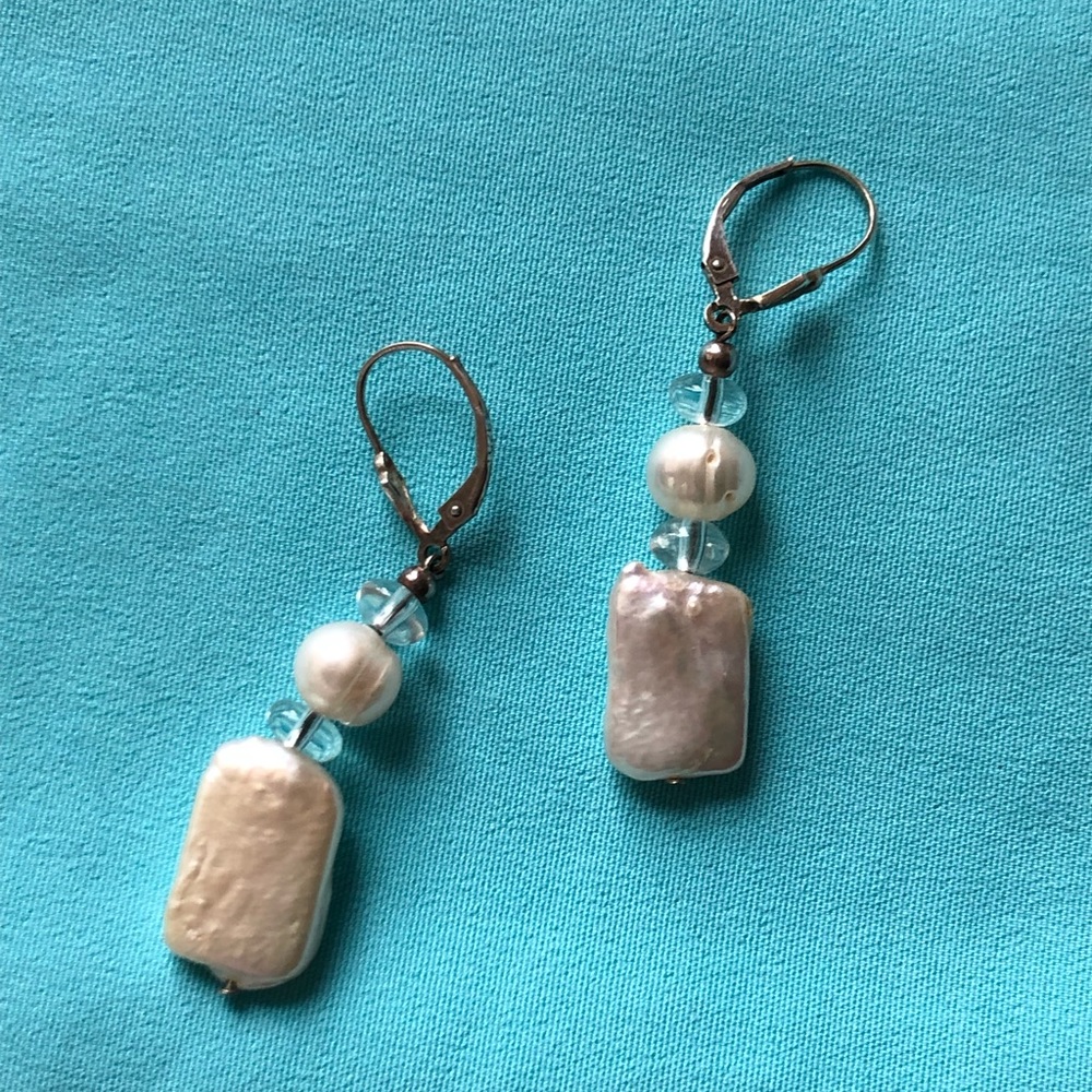 Vintage Sterling Silver 925/Fresh Water Pearl Nuggets Earings